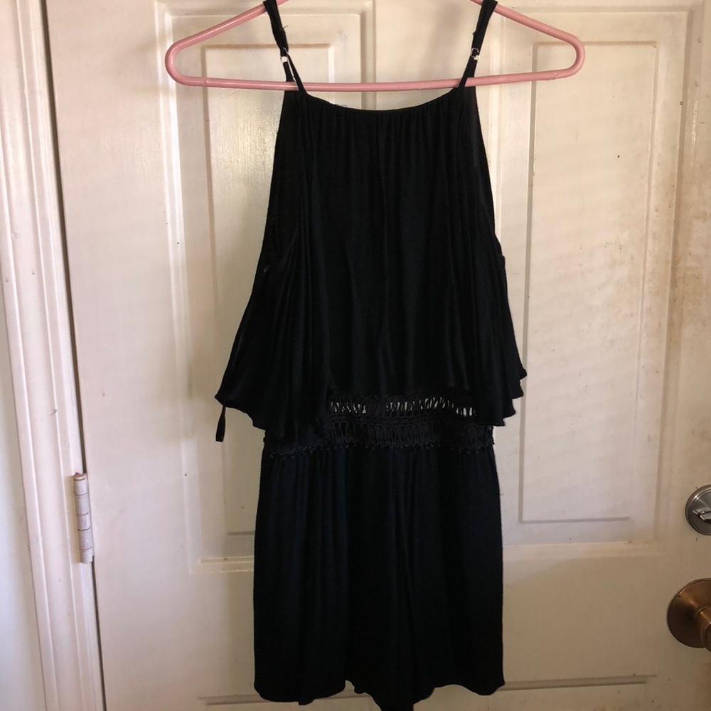 Black flowy romper